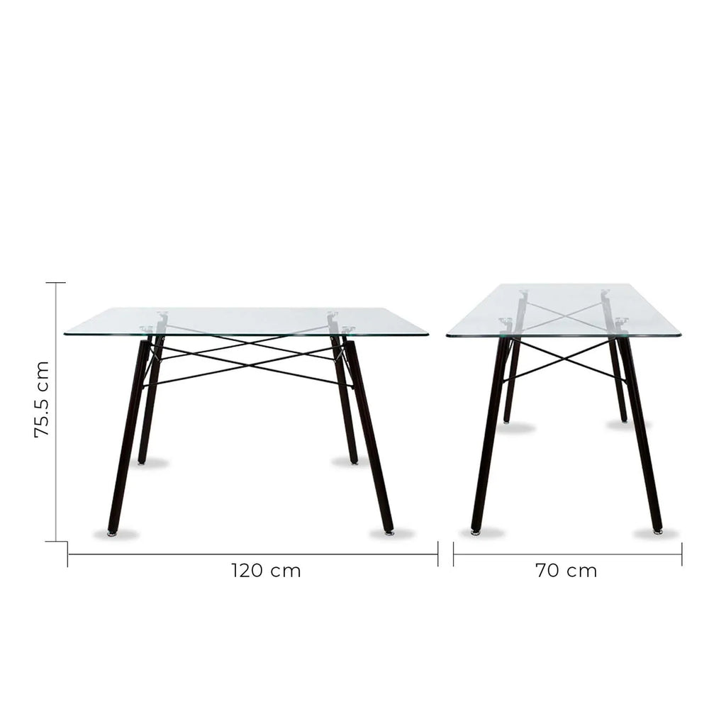 Comedor Mesa T5 Nogal + 4 Sillas Moura