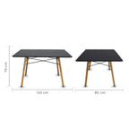 Comedor Mesa Oslo Rectangular Negro + 4 Sillas Oslo