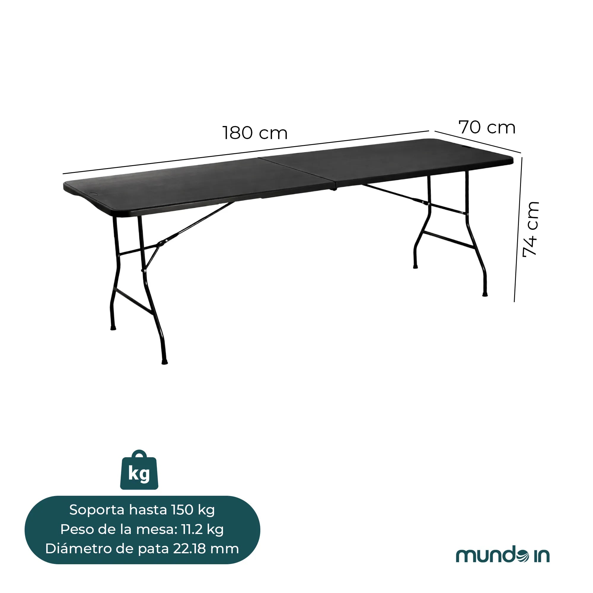MESA PLEGABLE 180 PARMA