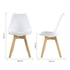 Comedor Mesa Oslo 80 Blanca + 4 sillas Frankfurt