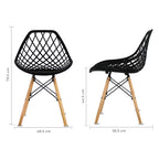 Comedor Mesa Oslo Cristal T8 Nogal + 4 Silla Vento