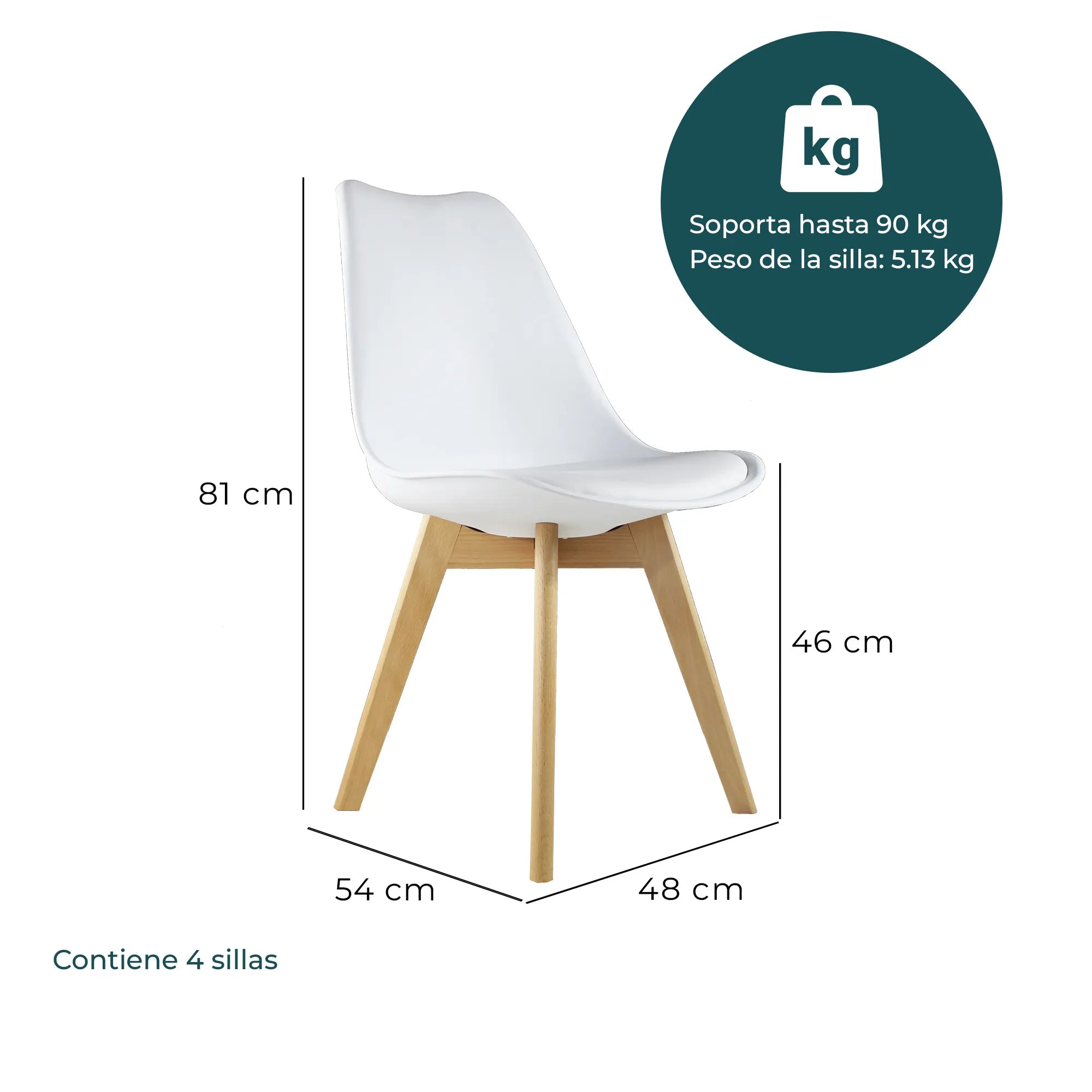 Set de 4 Sillas Eames Frankfurt | Sillas acojinadas