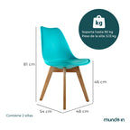 Set de 2 Sillas Frankfurt | Sillas Eames acojinadas para comedor