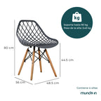 Set de 4 Sillas Oslo Vento | Sillas para comedor tipo Eames