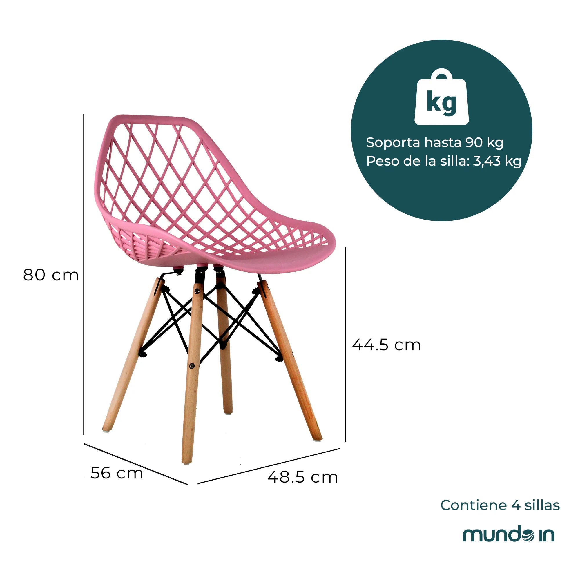 Set de 4 Sillas Oslo Vento | Sillas para comedor tipo Eames