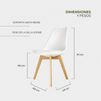 Set de 2 Sillas Frankfurt | Sillas Eames acojinadas para comedor
