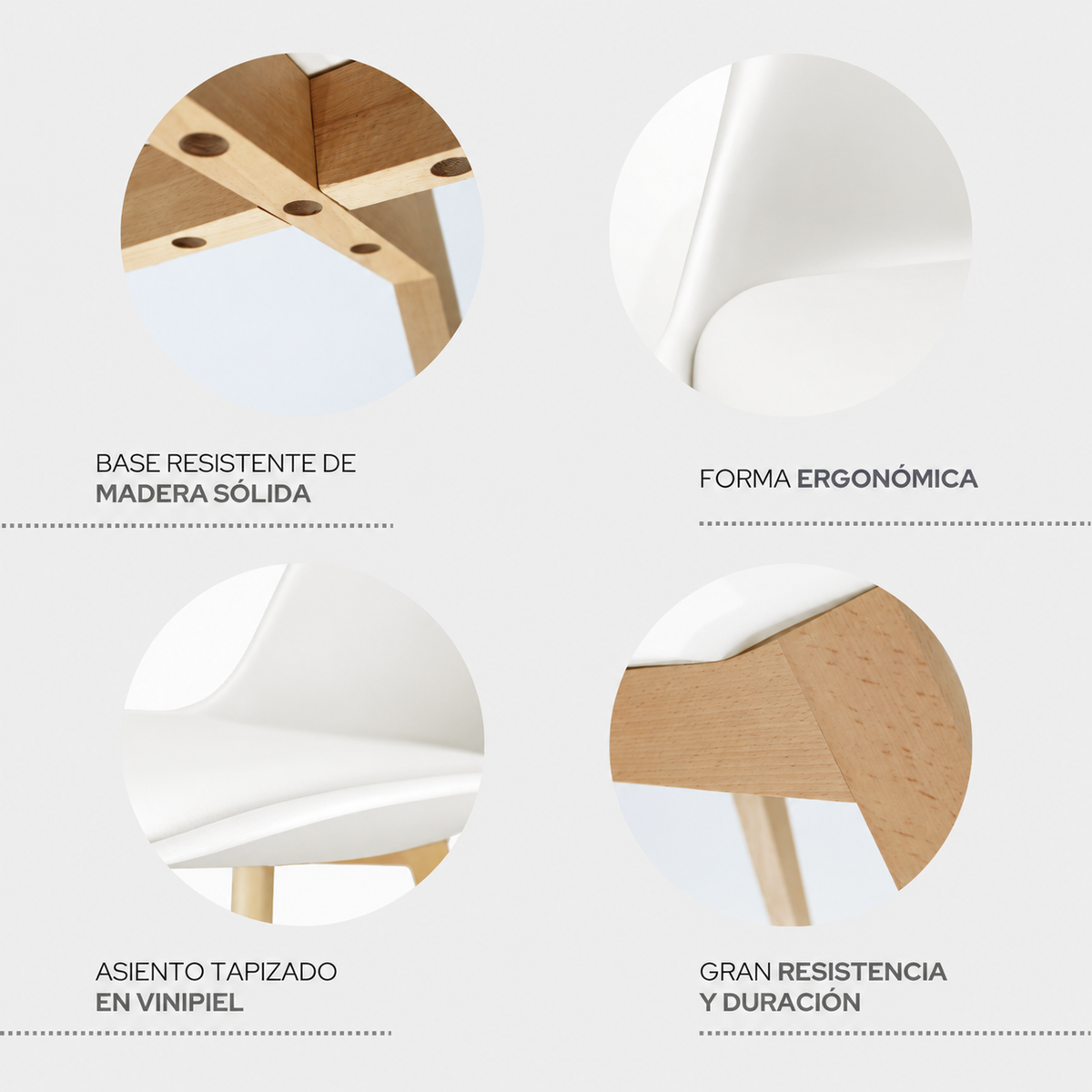 Set de 2 Sillas Frankfurt | Sillas Eames acojinadas para comedor