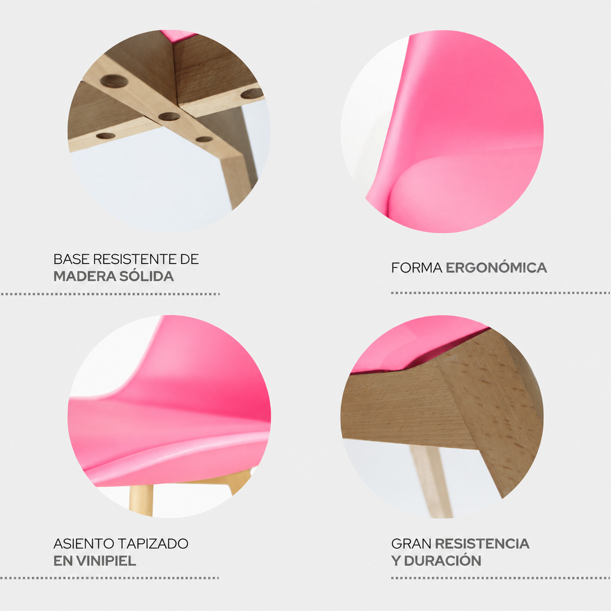Set de 2 Sillas Frankfurt | Sillas Eames acojinadas para comedor