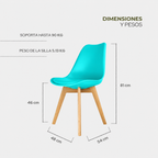 Set de 2 Sillas Frankfurt | Sillas Eames acojinadas para comedor