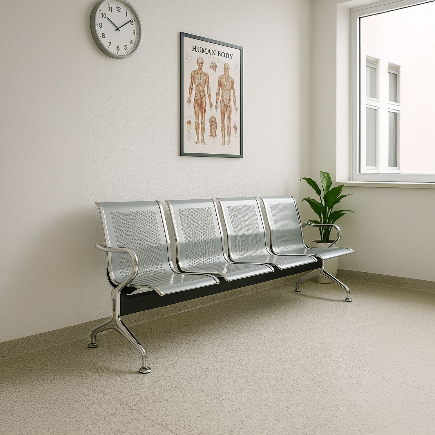 Banca De 4 Plazas Metálica