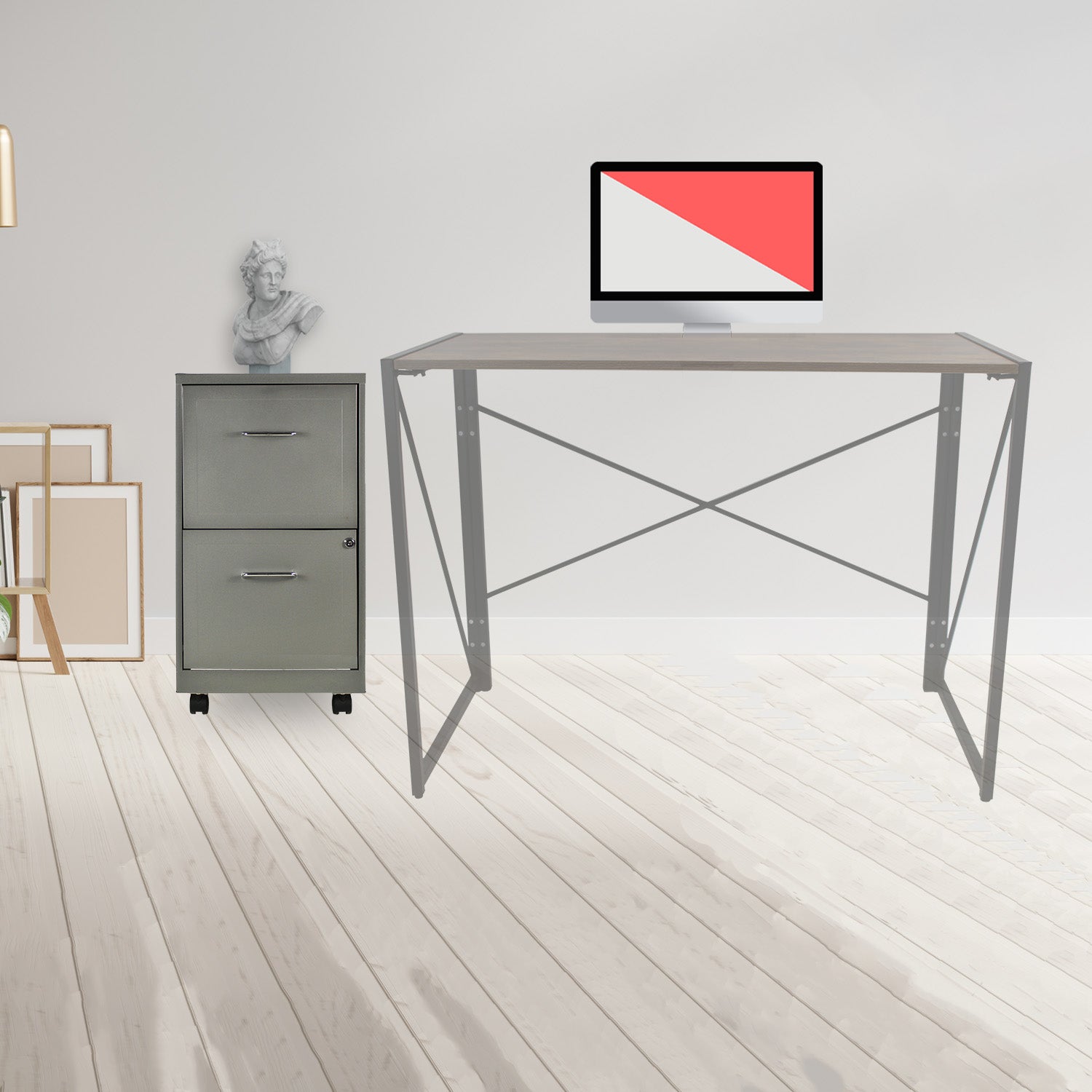 Archivero Metálico 2 gavetas Carta móvil 15478 Gris