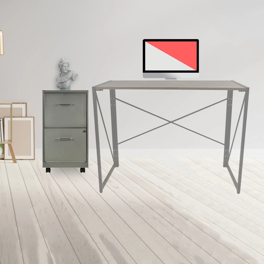 Archivero Metálico 2 gavetas Carta móvil 15478 Gris