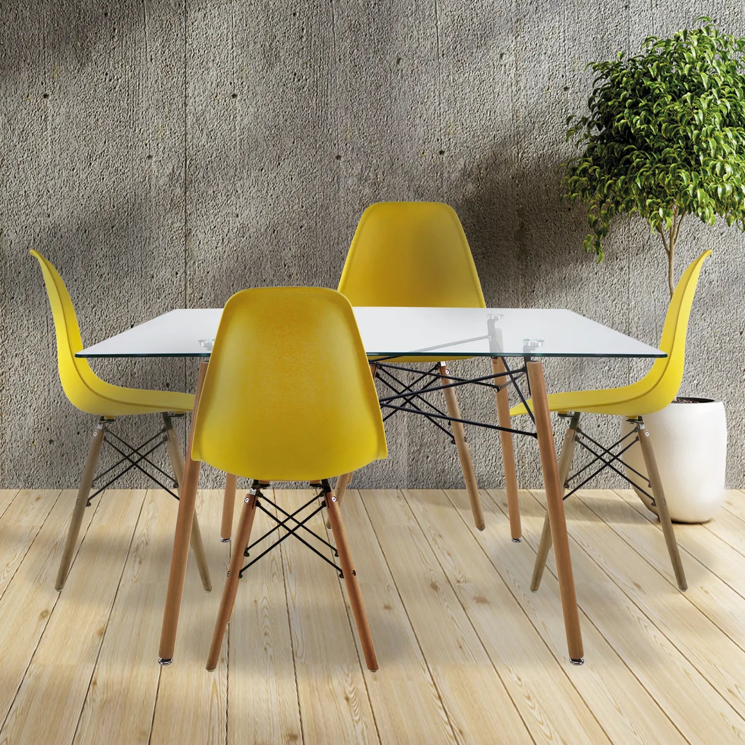 Set de 4 Sillas Oslo Eames | Juego para comedor