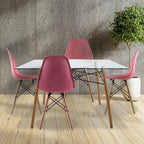 Comedor Mesa Oslo Rectangular Nogal + 4 Sillas Oslo