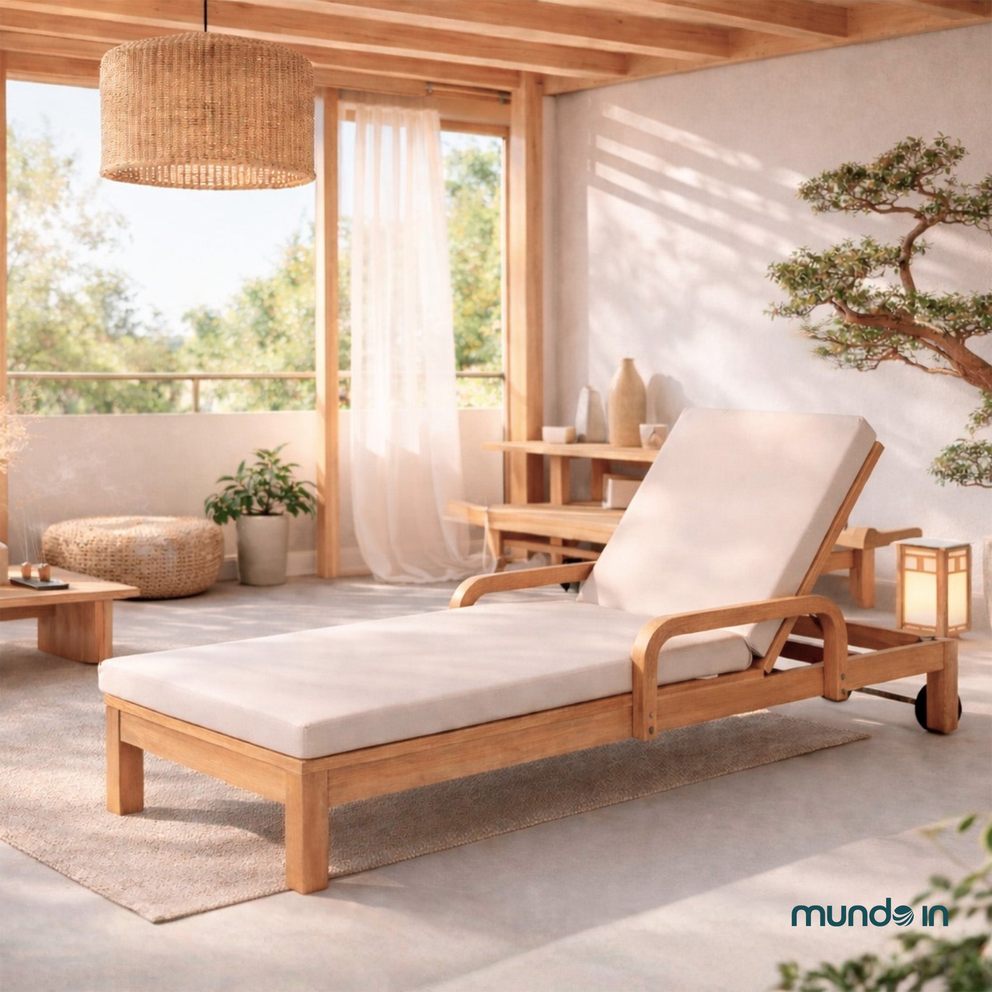 Camastro de madera individual Saona