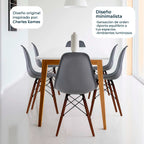 Set de 4 Sillas Oslo Nogal