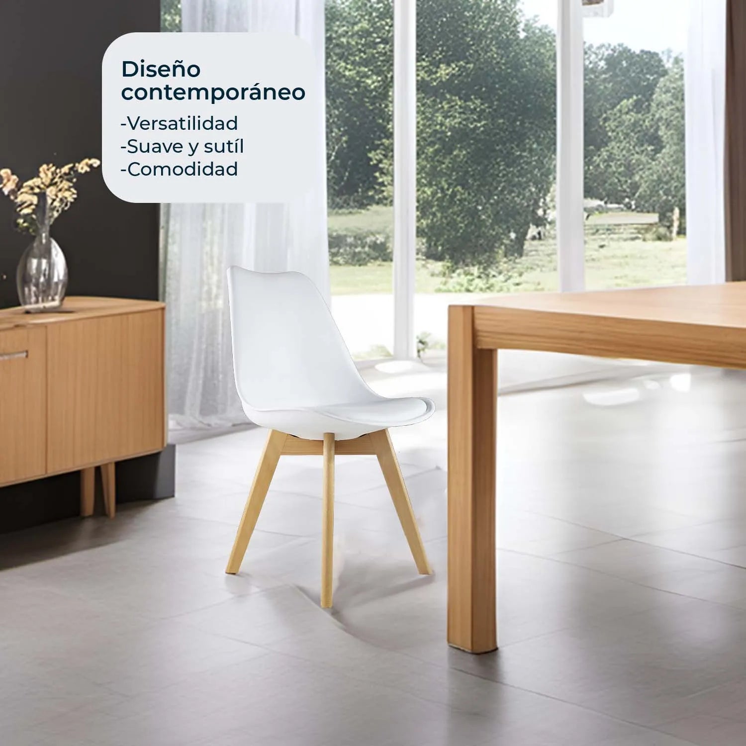 Comedor  Mesa Oslo Rectangular Negro + 4 Sillas Frankfurt