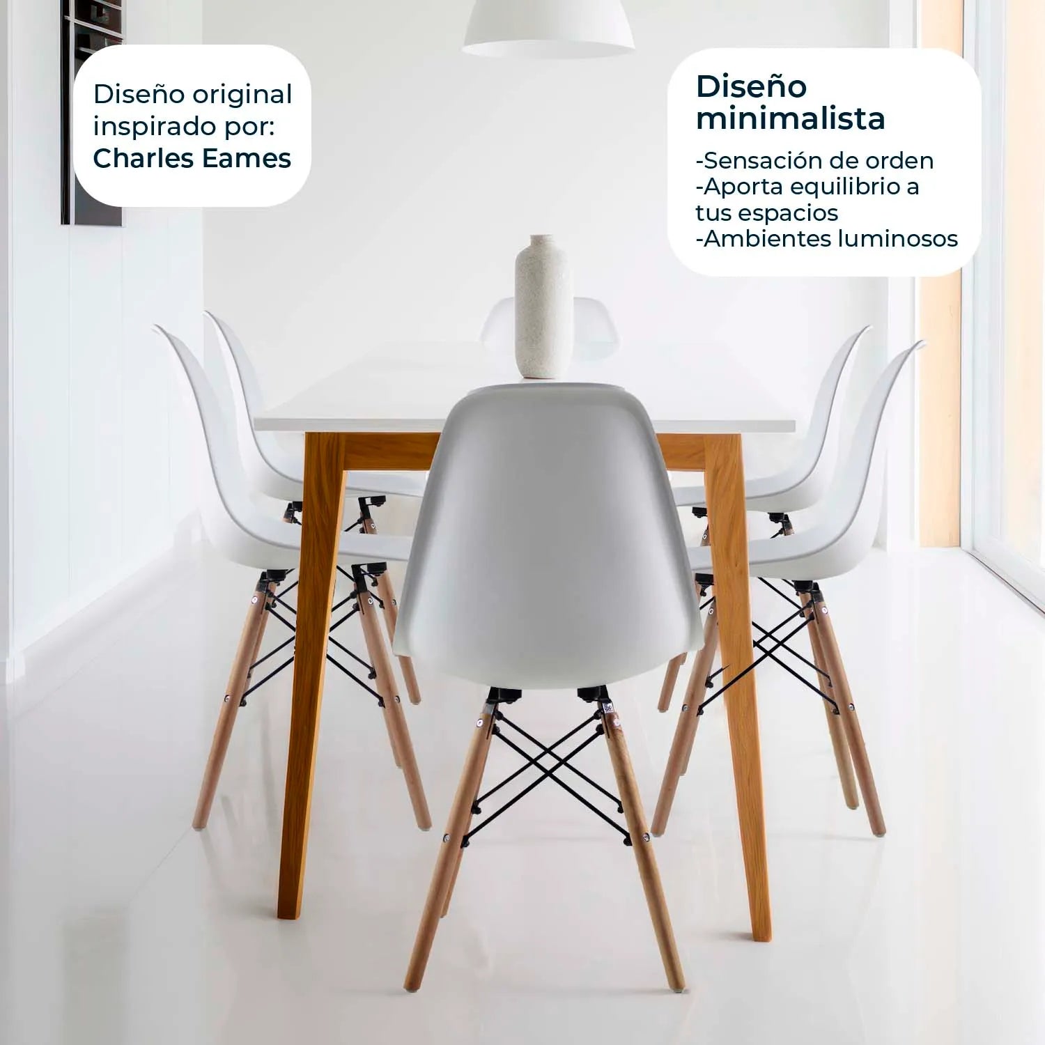 Comedor Mesa oslo 80 Nogal + 4 Sillas Oslo