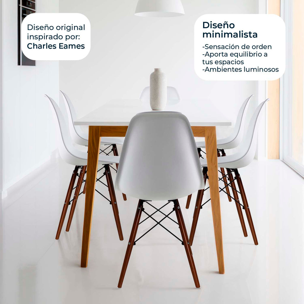 Set de 4 Sillas Oslo Nogal