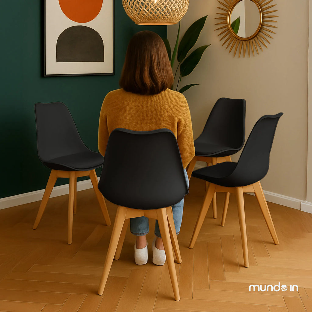 Set de 4 Sillas Eames Frankfurt | Sillas acojinadas