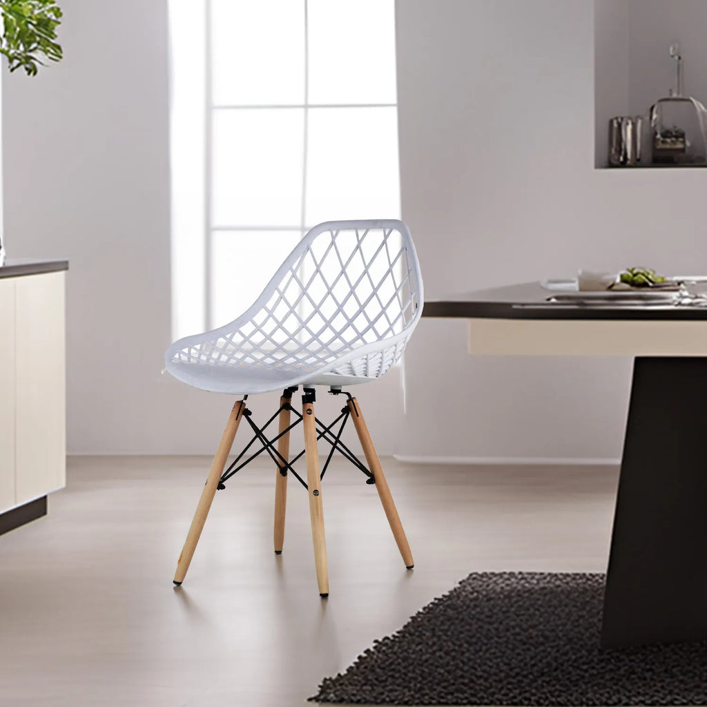 Comedor Mesa Oslo Rectangular  Blanco + 4 sillas Vento