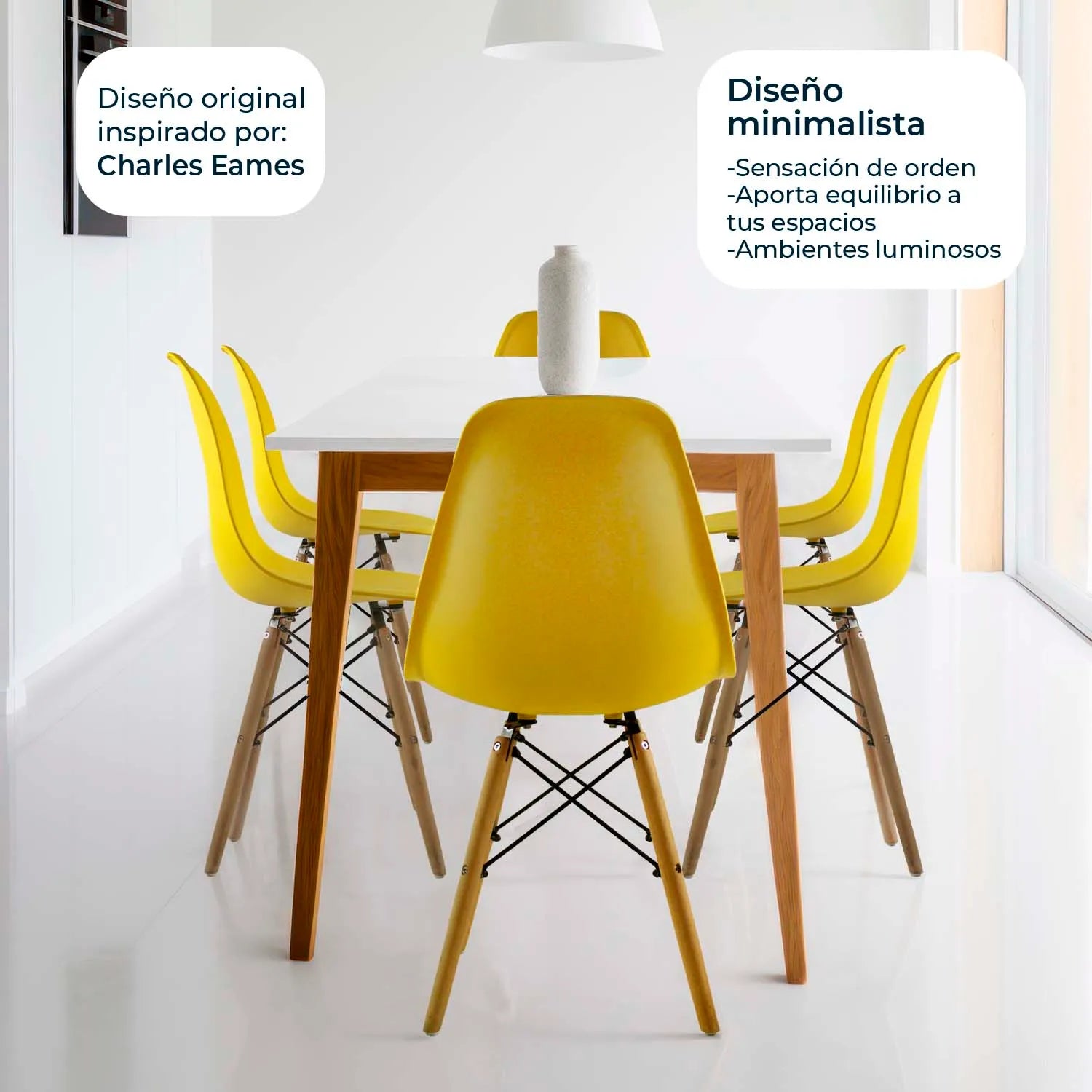 Comedor Mesa oslo 80 Negro + 4 Sillas Oslo