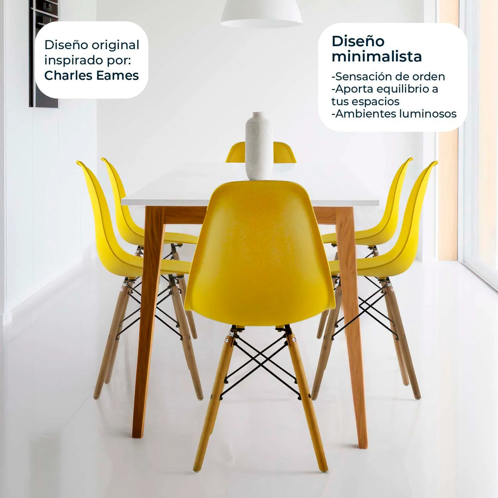 Comedor Mesa Oslo Rectangular Nogal + 4 Sillas Oslo