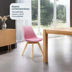 Comedor Mesa Oslo Cristal T5 NOGAL + 4 Sillas Frankfurt