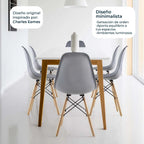 Comedor Mesa oslo 80 Negro + 4 Sillas Oslo