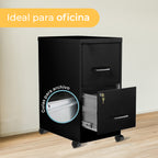 Archivero Metálico 2 gavetas Carta móvil 16251 Negro