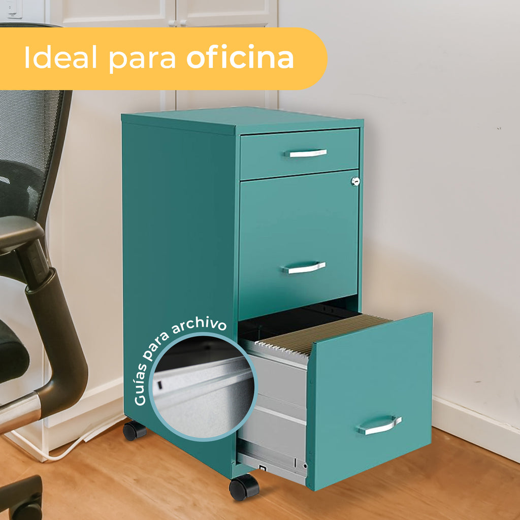 Archivero Metálico 2+1 gavetas Carta móvil 24421