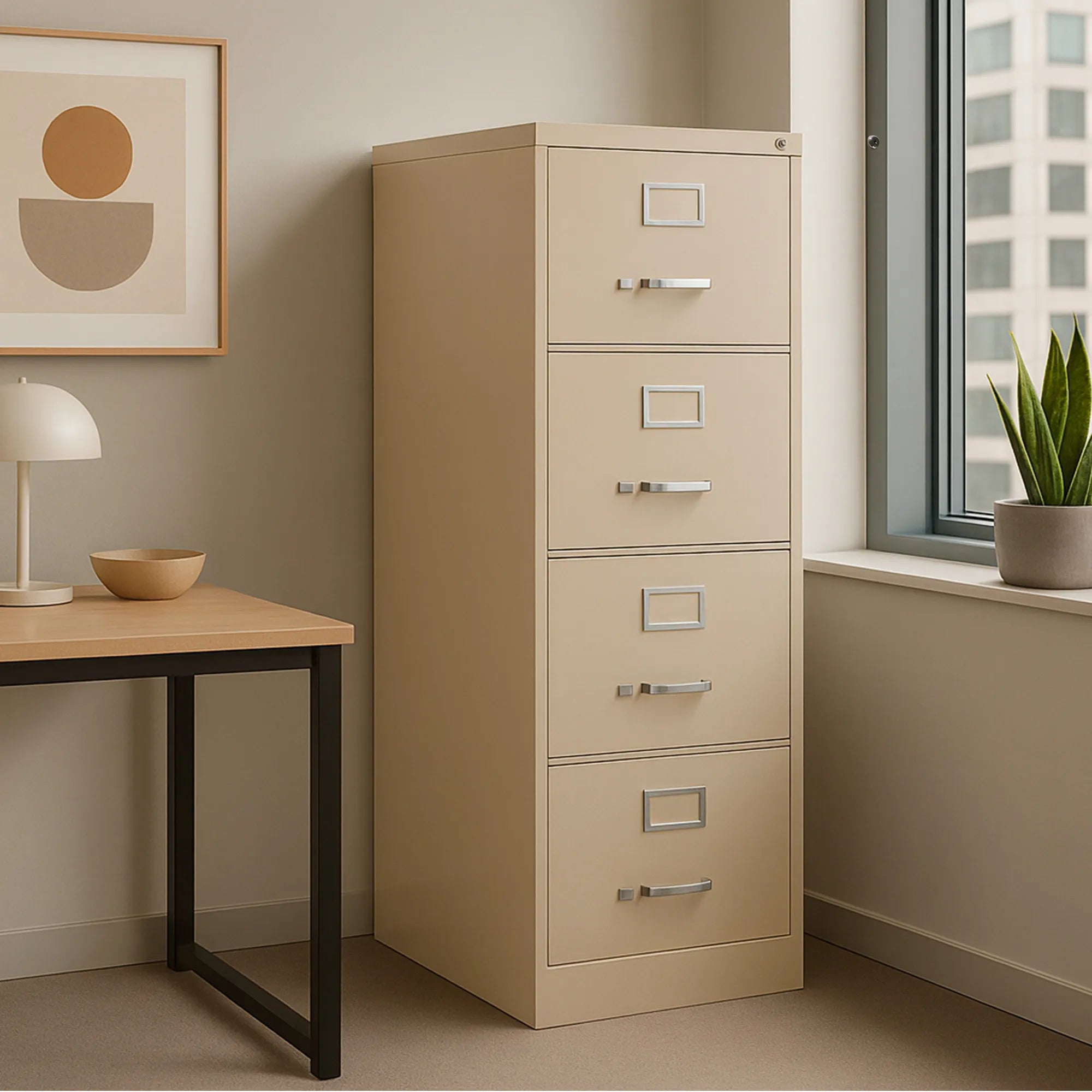 Archivero Metálico de 4 gavetas Oficio modelo 14120 color Gris