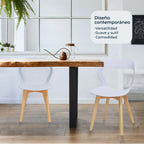 Comedor Mesa Oslo 80 Negro + 4 Sillas Moura