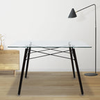 Comedor Mesa Oslo Cristal T5 NOGAL + 4 Sillas Frankfurt