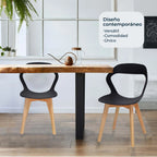 Comedor Mesa Oslo 80 Negro + 4 Sillas Moura