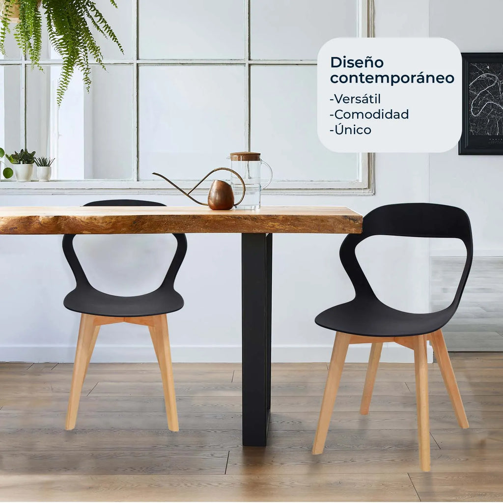 Comedor Mesa T5 Nogal + 4 Sillas Moura