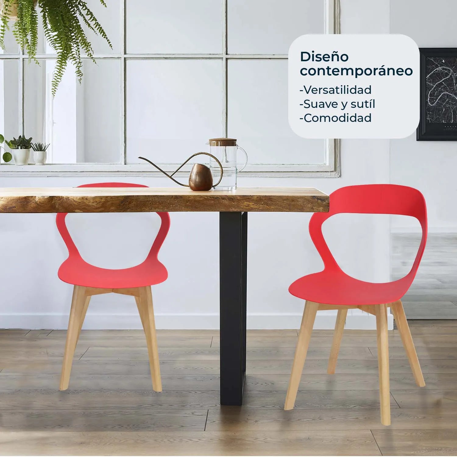 Comedor Mesa Cristal T8 + 4 Sillas Moura