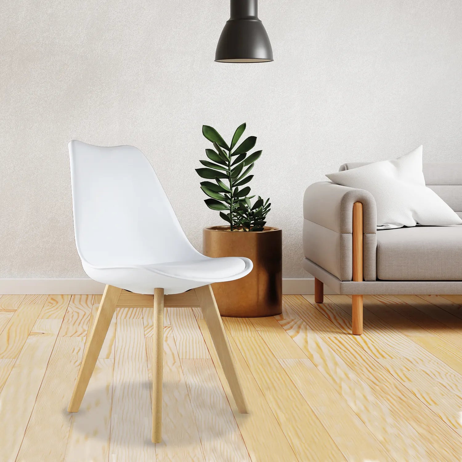 Comedor Mesa Oslo 80 Blanca + 4 sillas Frankfurt