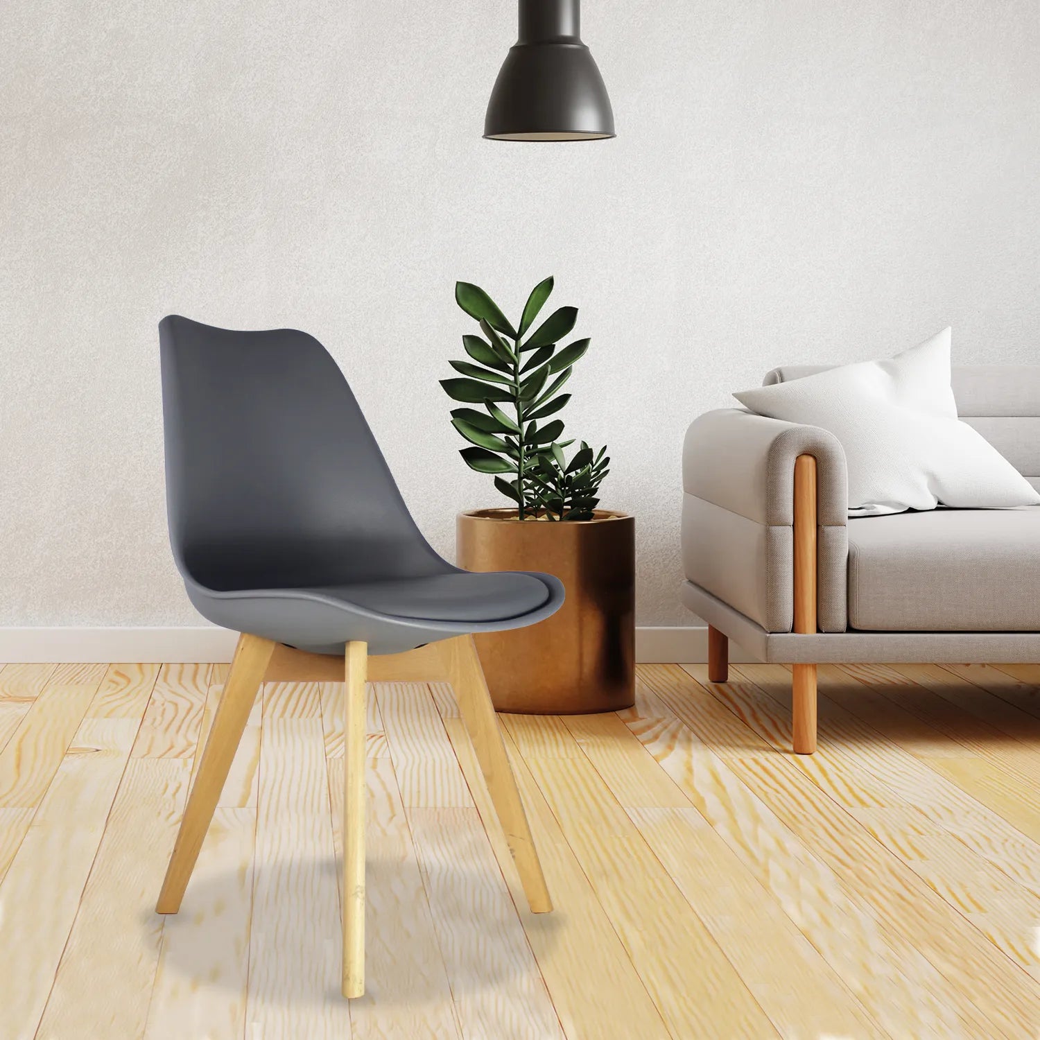 Comedor  Mesa Oslo Rectangular Negro + 4 Sillas Frankfurt