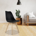 Comedor Mesa Oslo 80 Negro + 4 sillas Frankfurt