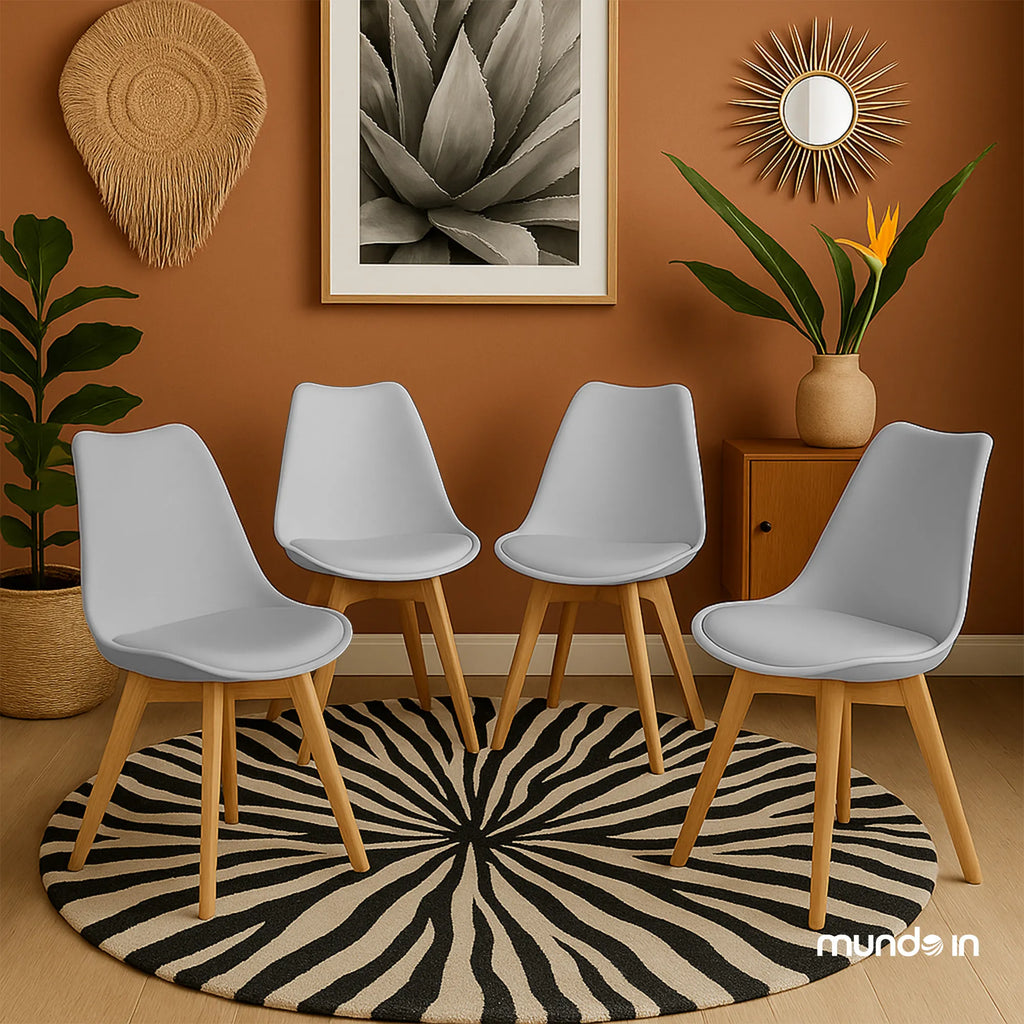 Set de 4 Sillas Eames Frankfurt | Sillas acojinadas