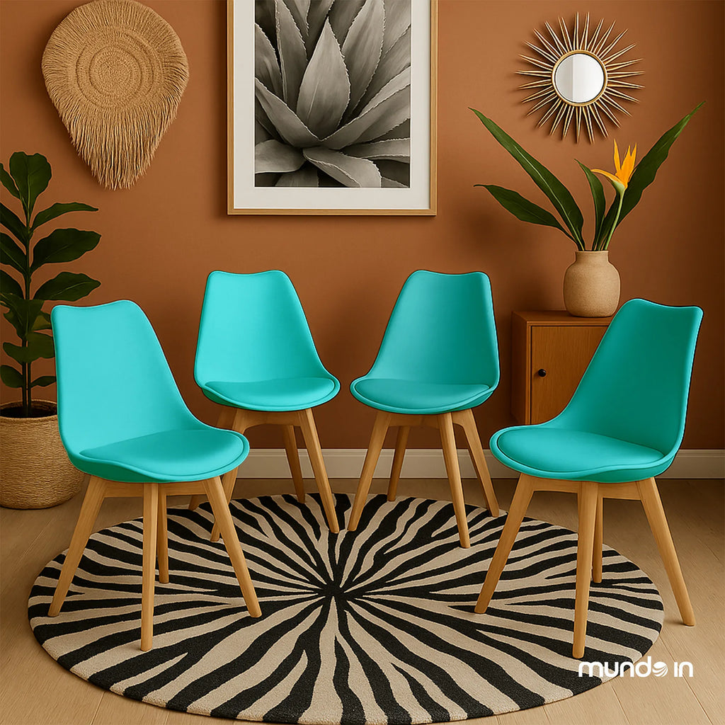 Set de 4 Sillas Eames Frankfurt | Sillas acojinadas