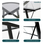 ESCRITORIO JM-909GN CRISTAL NEGRO