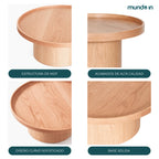 Mesa de centro Perak – Redonda en nogal y encino 80 cm