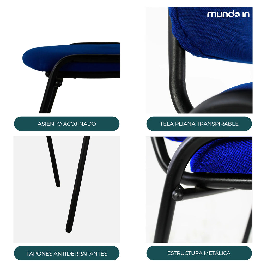 Set de 4 Sillas Fijas Tela 104Z