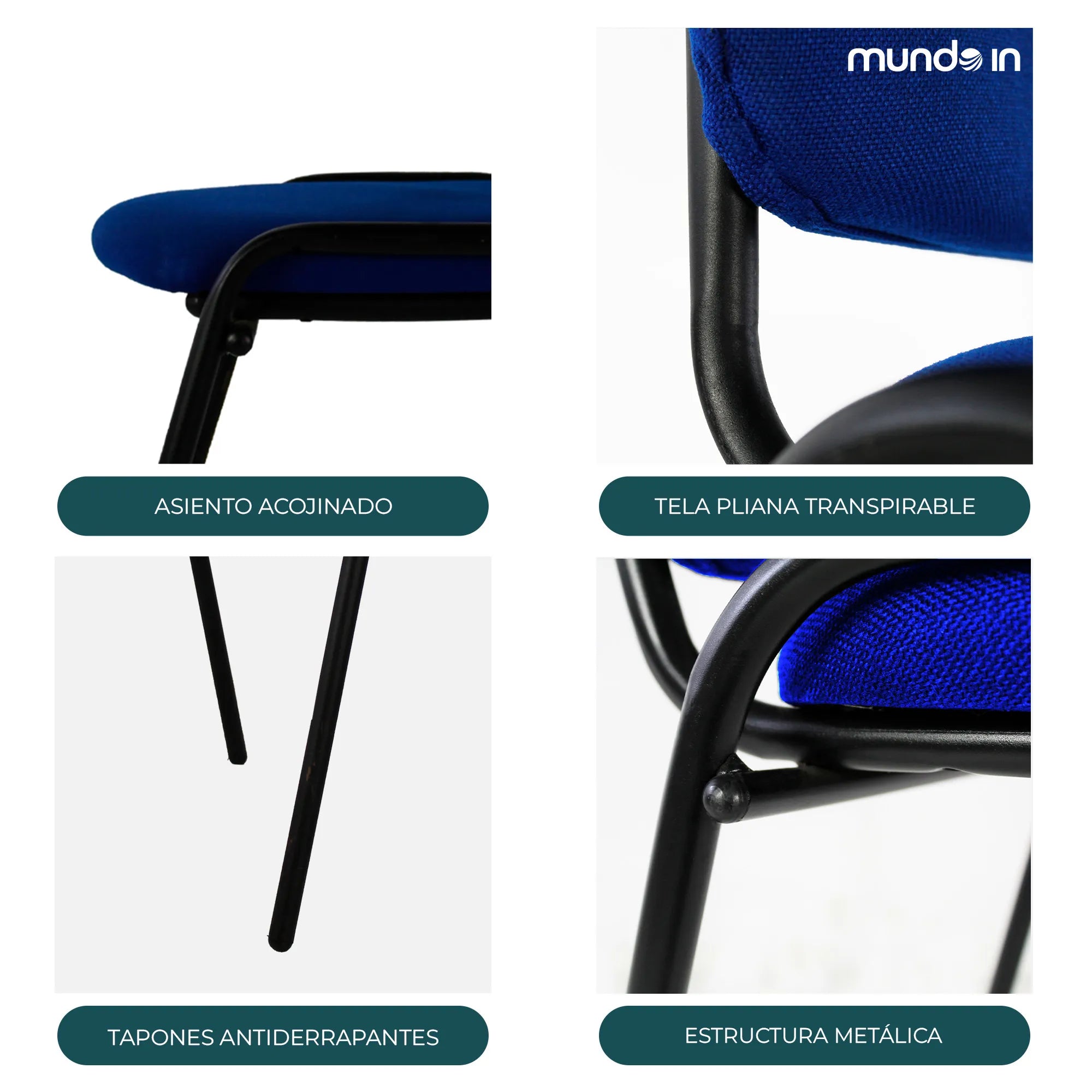 Set de 4 Sillas Fijas Tela 104Z