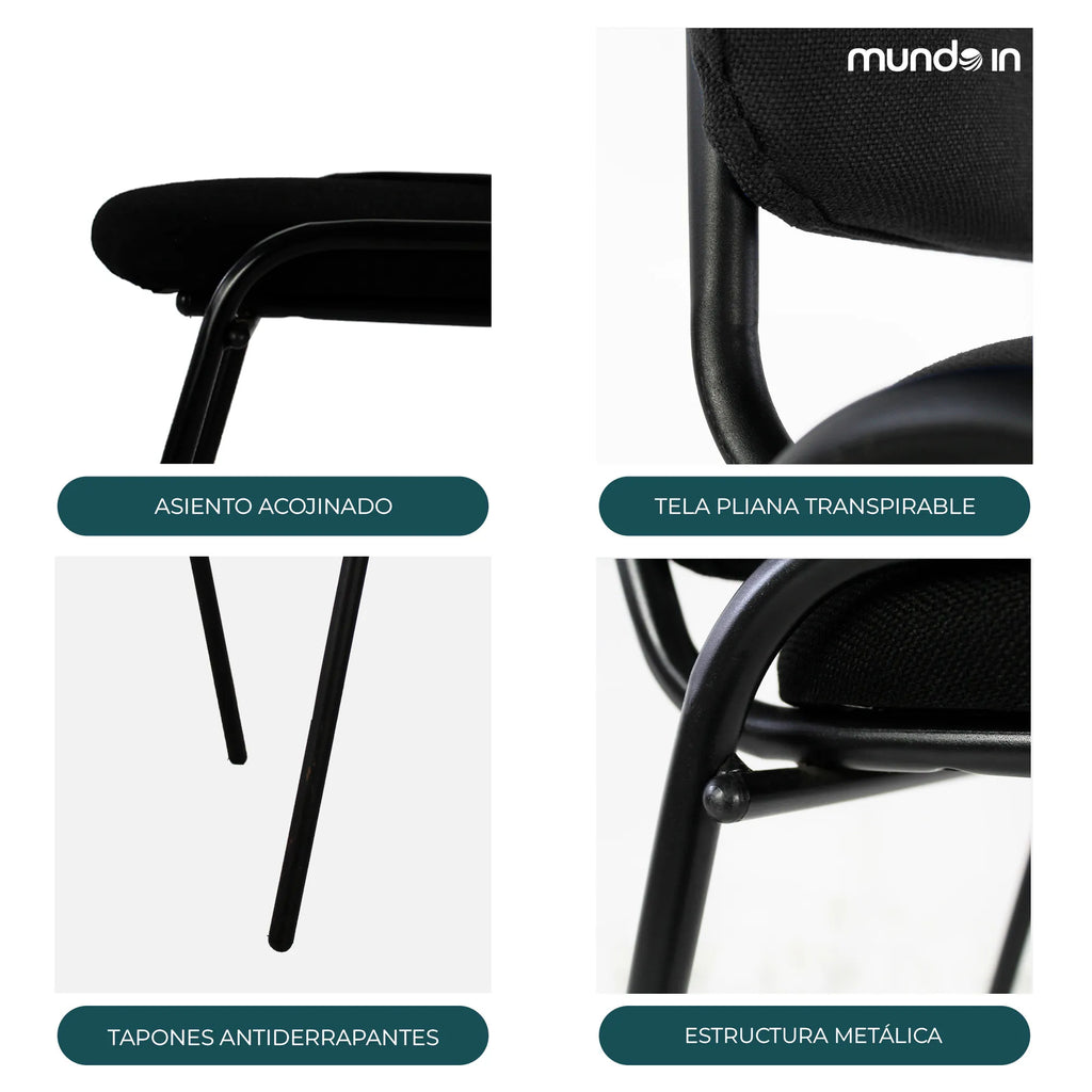 Set de 4 Sillas Fijas Tela 104Z