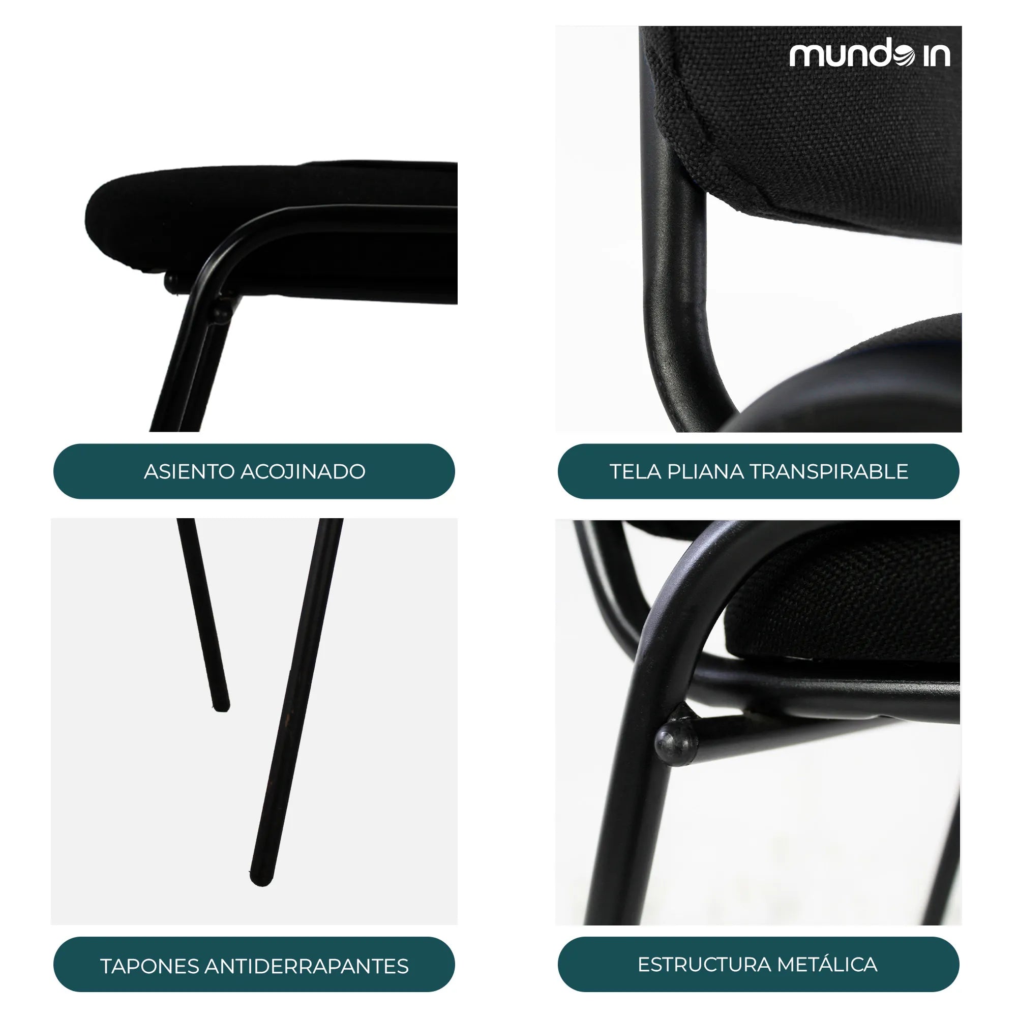 Set de 4 Sillas Fijas Tela 104Z