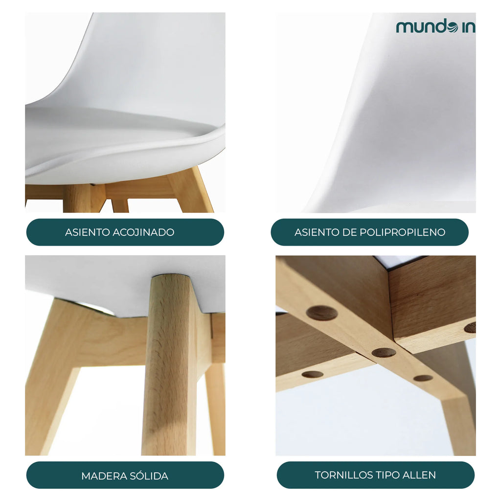 Set de 4 Sillas Eames Frankfurt | Sillas acojinadas