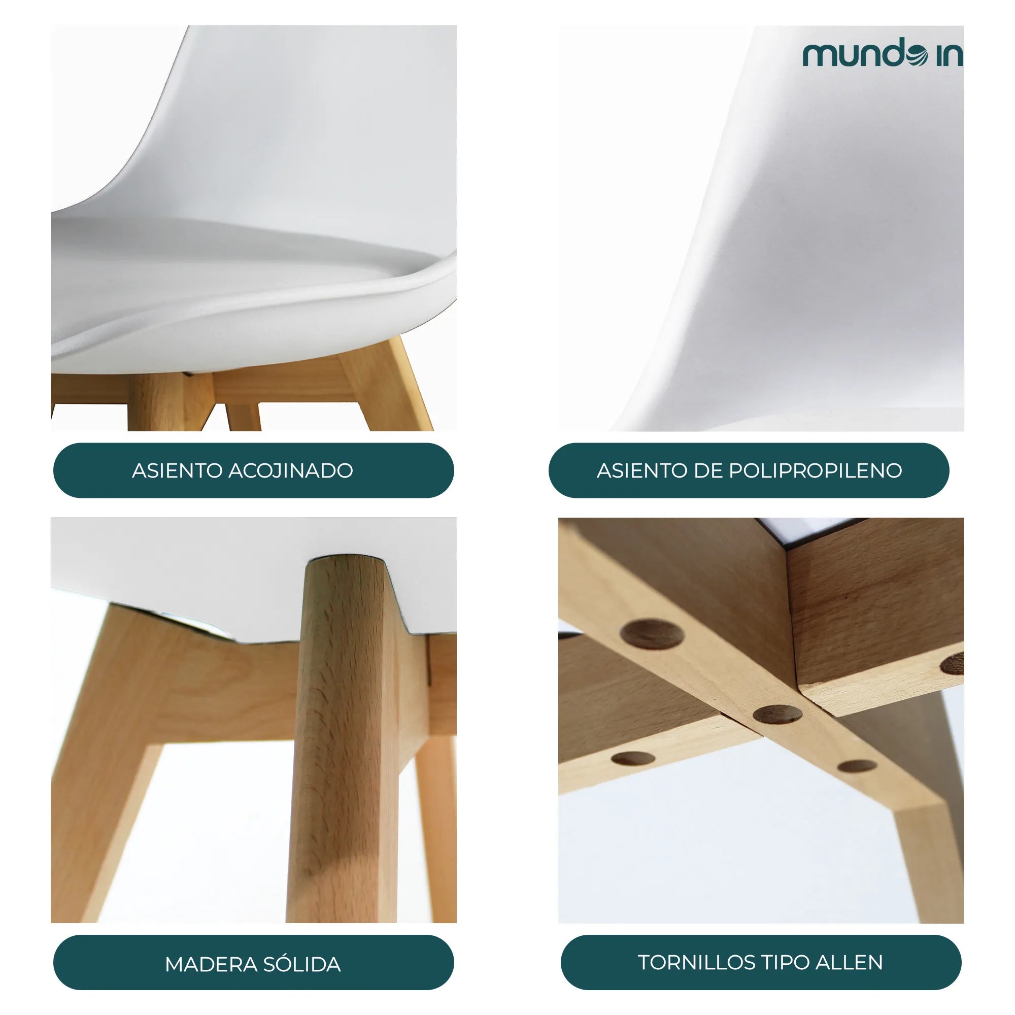 Set de 2 Sillas Frankfurt | Sillas Eames acojinadas para comedor